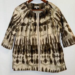 Joseph A Watercolor 3/4 Sleeve Zip -Up Blazer/Jacket, sz 14